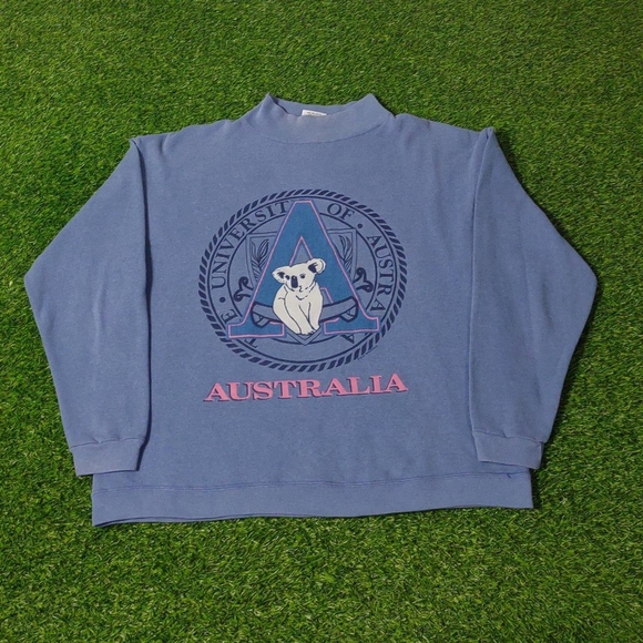 VINTAGE AUSTRALIA CREWNECK SWEATER MADE IN USA UNIVERSITY OF AUSTRALIA KOALA - Picture 2 of 7